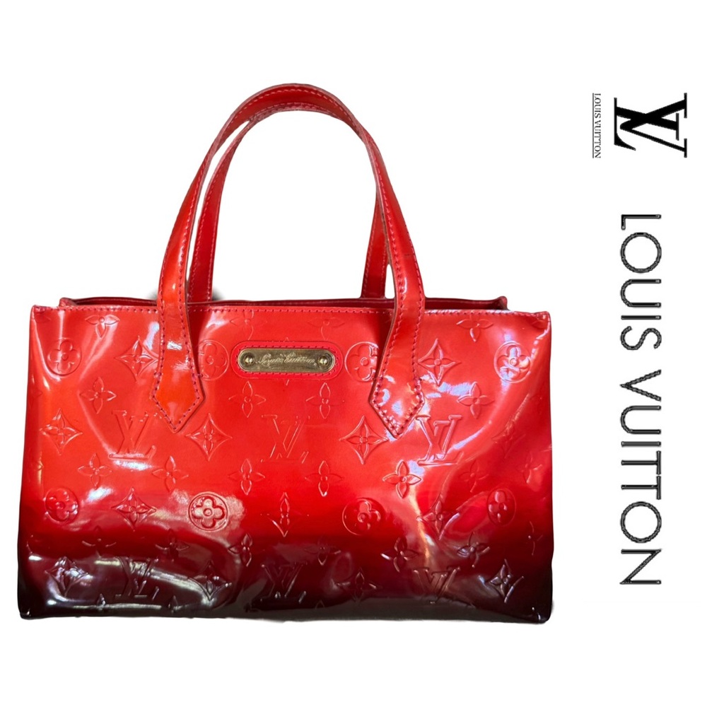 🌟 Louis Vuitton LV Vernis Monogram Ombré Degrade Wilshire PM Red w/ COA❤️ - Picture 10 of 11
